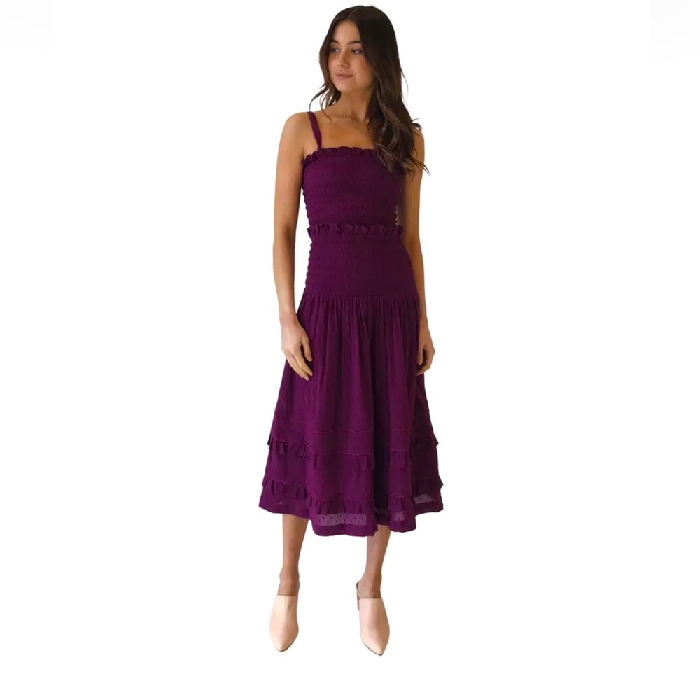 Steele dress, cheesecloth fabric in a deep purple, size XS